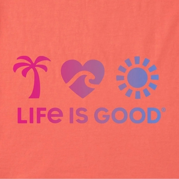 Life is Good Mango Orange Beach Crusher-Lite Tank Women Size LARGE NWT - Picture 2 of 12